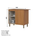 Ver imagem 3 de Balcão Canto Reto 01 Porta com Tampo Venaly C588 Fendi Ii - Henn