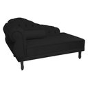Ver imagem 2 de Recamier Decorativo Divã Larissa Lado Direito Couro Preto Pés Madeira Mz Decor
