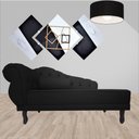 Ver imagem 3 de Recamier Decorativo Divã Larissa Lado Direito Couro Preto Pés Madeira Mz Decor