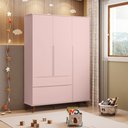 Ver imagem 1 de Guarda Roupa Infantil Feminino com 3 Portas e 2 Gavetas Dora Rosê