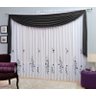Cortina Para Sala Estampada em Malha com Bando 3,00x2,40 - Monaco - Preta - 1