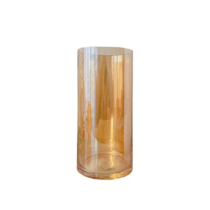 VASO DE VIDRO TUBO AMBAR METALIZADO CDP Grillo 30,5 x 12,5 cm - G - 1
