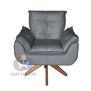 Ver imagem 5 de Poltrona/cadeira Decorativa Glamour Opala com Base Giratória 30cm em Madeira Cinza
