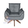 Poltrona/cadeira Decorativa Glamour Opala com Base Giratória 30cm em Madeira Cinza - 5