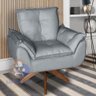 Poltrona/cadeira Decorativa Glamour Opala com Base Giratória 30cm em Madeira Cinza - 1