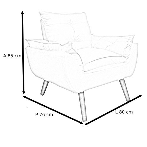 Poltrona/cadeira Decorativa Glamour Opala com Base Giratória 30cm em Madeira Cinza - 6