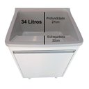 Ver imagem 3 de Tanque de Lavar Roupas 34L Gabinete MDF Puxador Alumínio Cor:Cinza