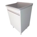 Ver imagem 1 de Tanque de Lavar Roupas 34L Gabinete MDF Puxador Alumínio Cor:Cinza