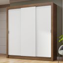 Ver imagem 1 de Guarda-roupa Casal 3 Portas de Correr Rustic/branco Nobre Madesa