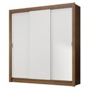 Ver imagem 3 de Guarda-roupa Casal 3 Portas de Correr Rustic/branco Nobre Madesa