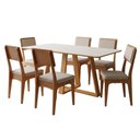 Ver imagem 7 de Mesa Jantar 1,80m 6 Lugares com 6 Cadeiras Assento Estofado 100% MDF Dalla Costa Cor:Off White com