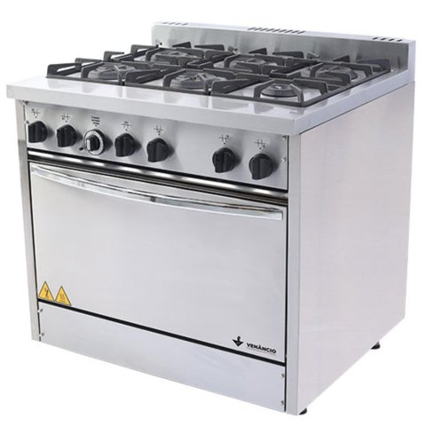 Fogão Industrial Venâncio Don Bidone 6 Bocas com Forno Gás Glp Fdb6f