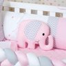 Berço Elefante Trançado Saia Box e Mosquiteiro 12 Pç Rosa - 4