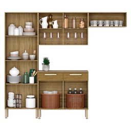 Kit Cozinha Ambiente Nala 4 Peças Freijó Supremo Ripado - Kits Paraná - 3