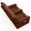 Ver mais imagens de Poltrona de Cinema Reclinável 2 Lugares Baú Usb Mallie Fh9 Veludo Terracota - Mpozenato