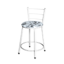 Ver imagem 3 de Jogo 4 Banqueta Baixa Para Cozinha Epoxi Branca Estofado Floral  Floral 