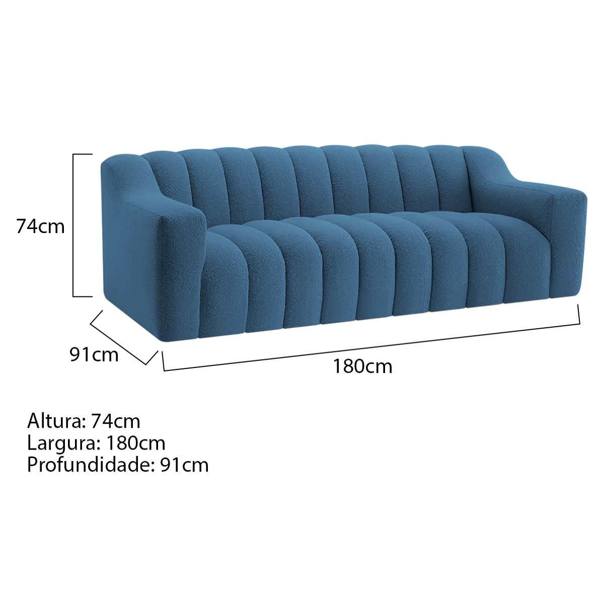 Sofá 2 Lugares Luxo Recepção Escritorio Sala Elegance 180cm Linho - 3