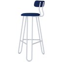 Ver imagem 4 de Kit 02 Banqueta Alta Bar Cozinha Sala de Jantar Áris C01 Branco Linho Azul Jeans - Lyam Decor