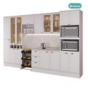 Ver imagem 3 de Cozinha Completa com Balcão Milla Iris Nice 16 Portas MDF Branco Móveis Carraro