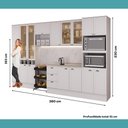 Ver imagem 5 de Cozinha Completa com Balcão Milla Iris Nice 16 Portas MDF Branco Móveis Carraro