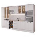 Ver imagem 4 de Cozinha Completa com Balcão Milla Iris Nice 16 Portas MDF Branco Móveis Carraro