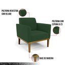 Ver imagem 3 de Poltrona Decorativa Isabella Pés Fixo em Madeira Castanho Veludo Verde Esmeralda G19 - Gran Belo