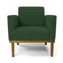 Ver imagem 6 de Poltrona Decorativa Isabella Pés Fixo em Madeira Castanho Veludo Verde Esmeralda G19 - Gran Belo