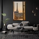 Ver imagem 2 de Quadro Decorativo Torre Eiffel Janela Vertical Com Moldura e Sem Vidro 80X120