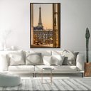 Ver imagem 3 de Quadro Decorativo Torre Eiffel Janela Vertical Com Moldura e Sem Vidro 80X120