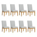 Ver imagem 1 de Kit 8 Cadeiras de Jantar Solana Suede Cinza Base de Madeira - Pallazio