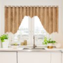 Ver imagem 7 de Cortina Bando Renda Cascata Cozinha Floral 2,95x1,00 Variada:Marrom
