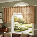 Ver imagem 3 de Cortina Bando Renda Cascata Cozinha Floral 2,95x1,00 Variada:Marrom