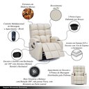 Ver imagem 4 de Poltrona do Papai Arcane Giratória Reclinável Sala de Estar Massagem Manual Aquecimento PU Bege G94