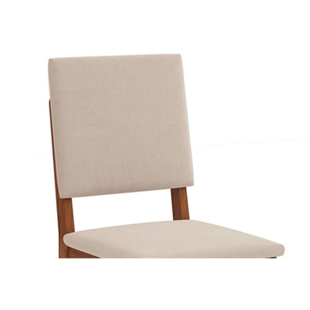 Conjunto: Mesa Sala Jantar Rouge Tampo Madeirado C/ Vidro Curvo 136x90cm e 4 Cadeiras Talia Cedro/ - 6