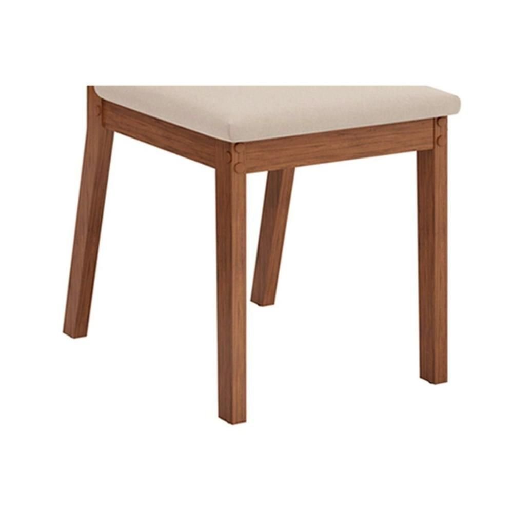Conjunto: Mesa Sala Jantar Rouge Tampo Madeirado C/ Vidro Curvo 136x90cm e 4 Cadeiras Talia Cedro/ - 7
