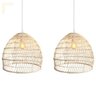 2 Pendente de Vime Fibra Natural em Rattan E27 Varanda Nat17 - 1