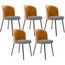 Ver imagem 1 de Kit 5 Cadeiras Sala de Jantar Estofada Gavi L02 Couríssimo Whisky Pied Poule