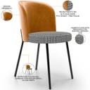 Ver imagem 7 de Kit 5 Cadeiras Sala de Jantar Estofada Gavi L02 Couríssimo Whisky Pied Poule