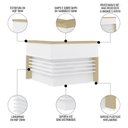 Ver imagem 3 de Conjunto Balcão Recepção em L e Balcão 2 Portas 3 Gavetas Corp A06 Olmo/branco - Mpozenato