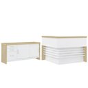 Ver imagem 1 de Conjunto Balcão Recepção em L e Balcão 2 Portas 3 Gavetas Corp A06 Olmo/branco - Mpozenato