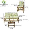 Conjunto Bambu 5 Lugares, 1 Poltrona, 2 Cadeiras + Mesa de Centro com Almofadas para Área T10 - 3