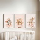 Ver imagem 3 de Kit 3 Quadros Decorativos Infantil Bailarina Das Estrelas Quarto Bebê Menina NO1