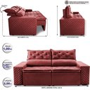 Ver imagem 2 de Sofá Retrátil e Reclinável 2,00m Essence Velusoft Vermelho Cama Inbox