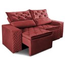 Ver mais imagens de Sofá Retrátil e Reclinável 2,00m Essence Velusoft Vermelho Cama Inbox