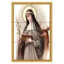 Ver imagem 1 de Quadro Santa Brígida com Livro e Lírio 60x40 em Azulejos