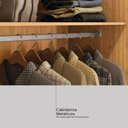 Ver imagem 4 de Guarda Roupa Dalila 3 Portas, 4 Gavetas e 3 Cabideiros Flex Cinamon Touch com Espelho - Demóbile