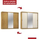 Ver imagem 5 de Guarda Roupa Dalila 3 Portas, 4 Gavetas e 3 Cabideiros Flex Cinamon Touch com Espelho - Demóbile