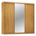 Ver imagem 1 de Guarda Roupa Dalila 3 Portas, 4 Gavetas e 3 Cabideiros Flex Cinamon Touch com Espelho - Demóbile
