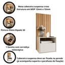 Ver imagem 4 de Mesa de Cabeceira Suspensa com Efeito Ripado 3d Cross Freijó - Movelove