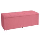 Ver mais imagens de Kit Cabeceira e Calçadeira Baú Casal 1,40m Roma Suede - Pallazio Cor Rosa